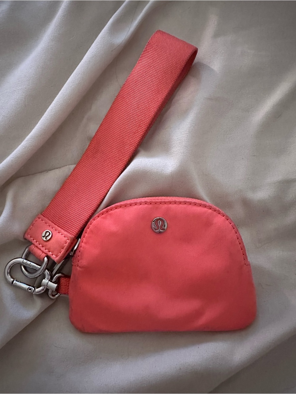 lululemon athletica Coral-Pink Wristlet Pouch with Strap